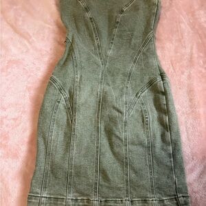 Windsor Olive Green Strapless Bodycon Dress